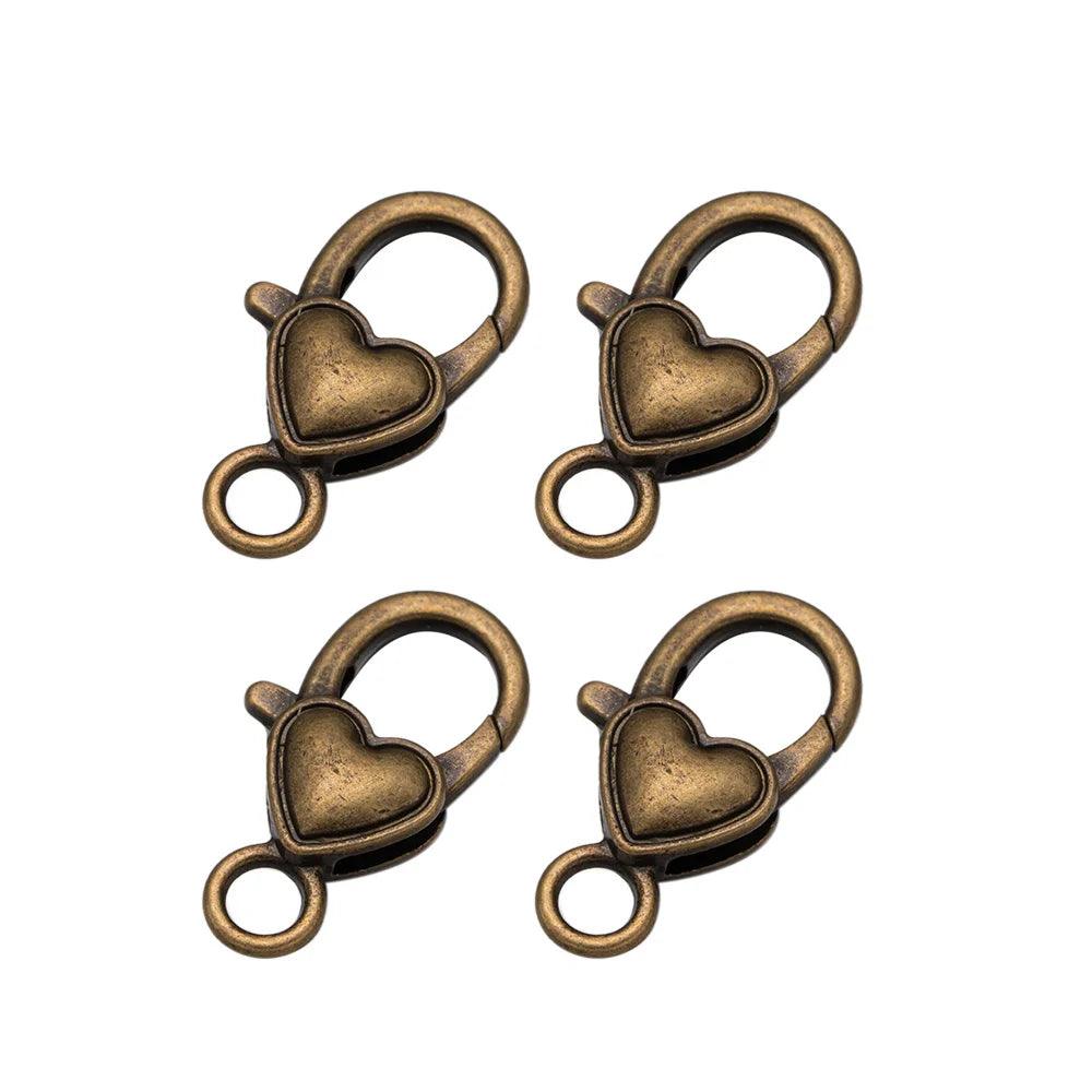10pcs Lobster Clasp Hooks Heart Keychain Clasps for DIY Bracelets Chain Necklace Components Accessory Jewelry Making Findings