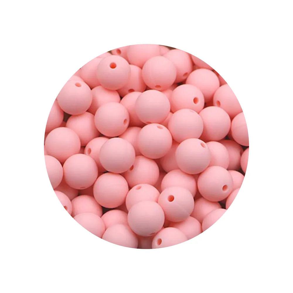 Kivoct 100Pcs 12MM Round Silicone Beads For Jewelry Making DIY  Pacifier Chain Necklace Keychain Accessories