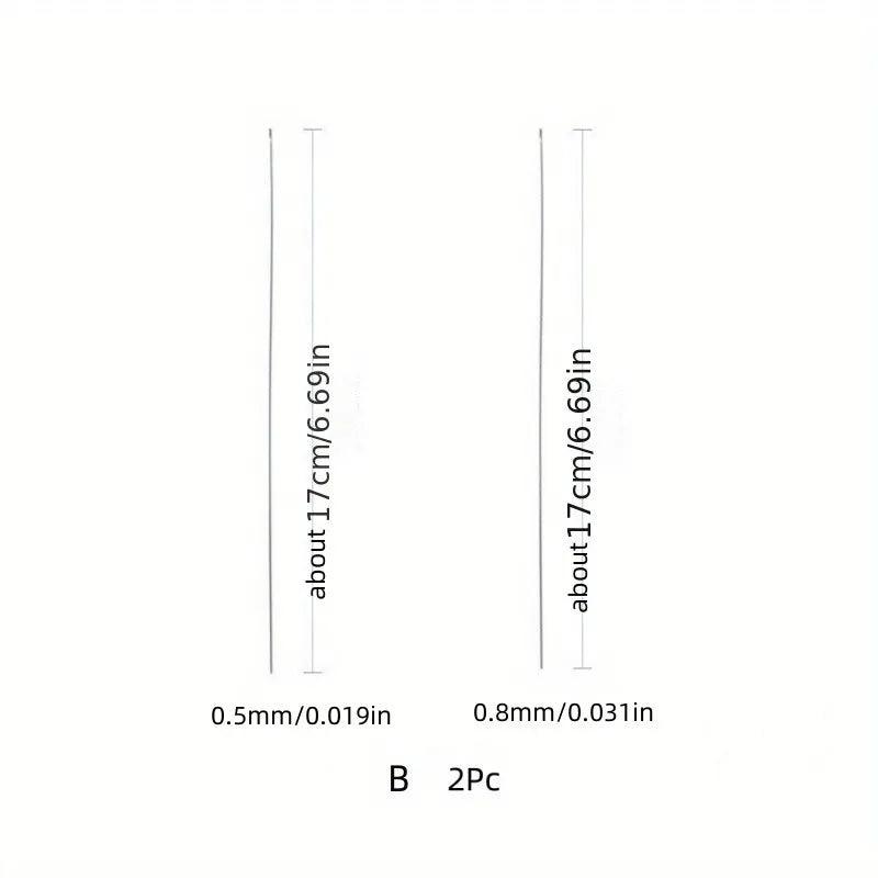 2pcs Beaded Needles With Steel Needles, Long And Thin Beaded Leads, Side Threaded Hooks And Beads For DIY Handmade Jewelry
