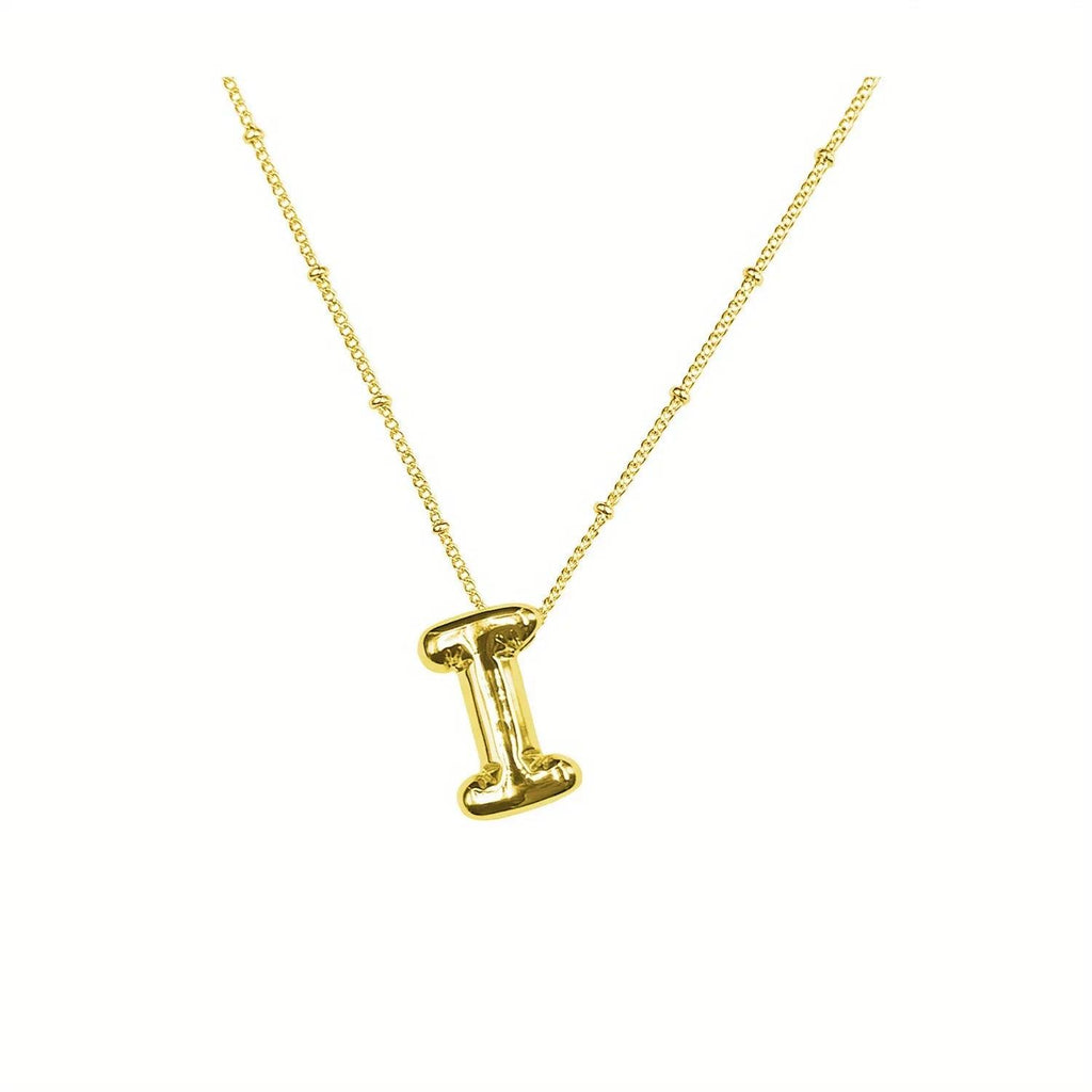 Delicate Bubble Letter Pendant Accessories Temperament Fashionable 26 English Letter Initials Pendant Necklace for Womens