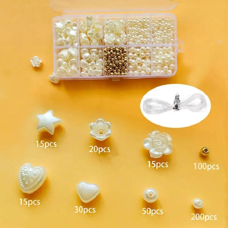 Pearl Beads Bracelets Making Kit Assorted DIY Golden Spacer Beads Acrylic Alphabet CCB Beads Kit For Jewelry Making Supplies