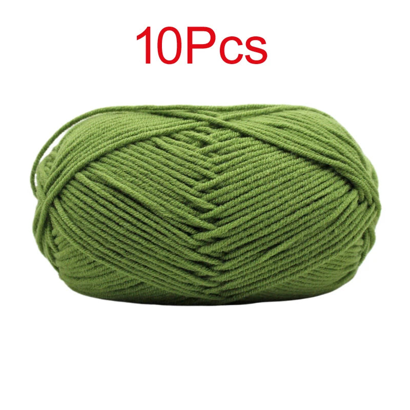 10 Pieces Multi Color Cotton Knitting Yarn Soft Warm Crocheting Yarn for Hand Knit Sweaters Hats Scarves Blankets Amigurumi