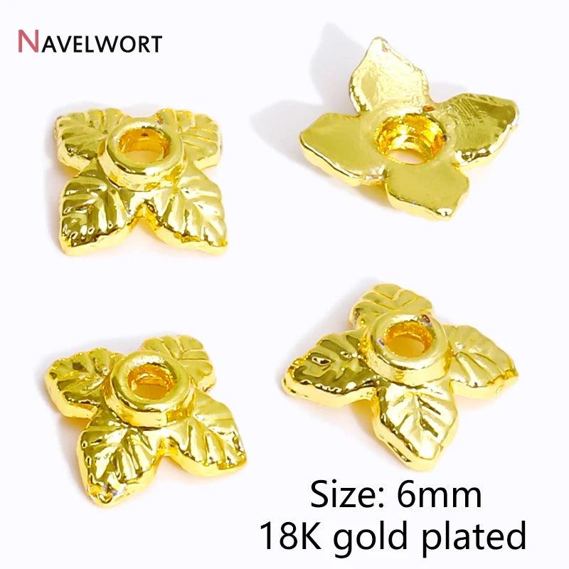 14K/18K Gold Plated Brass Bead Caps,Caps For Beads,Flower Bead Caps For Jewelry Making,Caps For Bracelet,Accessories For Jewelry