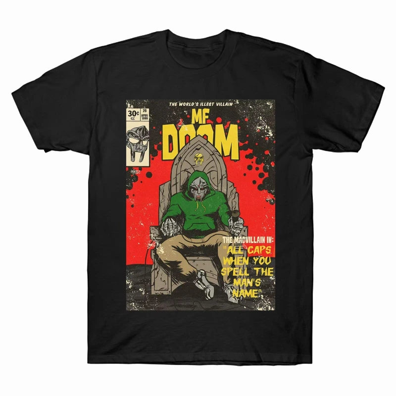 MF DOOM Rapper Graphic Cotton T-Shirt Unisex Hip Hop Fashion Big Size Casual Short Sleeve Streetwear Classic Tee