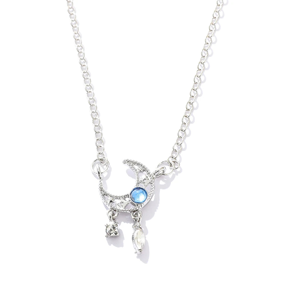 New Simple Moon Pendant Choker Necklace Simple Charm Chain Collares Necklace For Women Party Jewelry