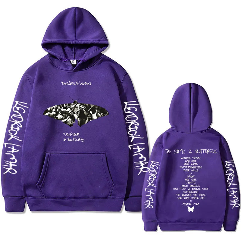 Rapper Kendrick Lamar To Pimp A Butterfly Graphic Print Hoodie Men's Hip Hop Oversized Hoodies Male Fleece Cotton Sweatshirts