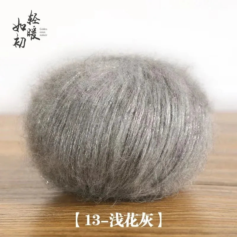 25g Metallic Mohair Acrylic Yarn For Hand Knitting Crochet