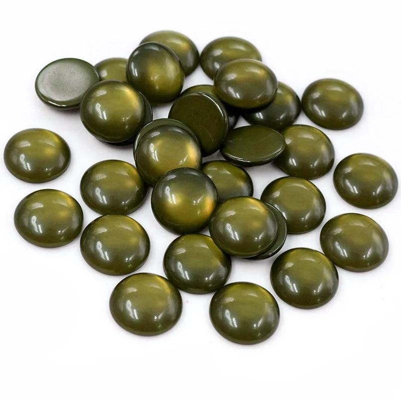 New Fashion 40pcs 8 10 12mm Mix Colors Cat's eye Series Flat back Resin Cabochons Jewelry Accessories Wholesale Supplies