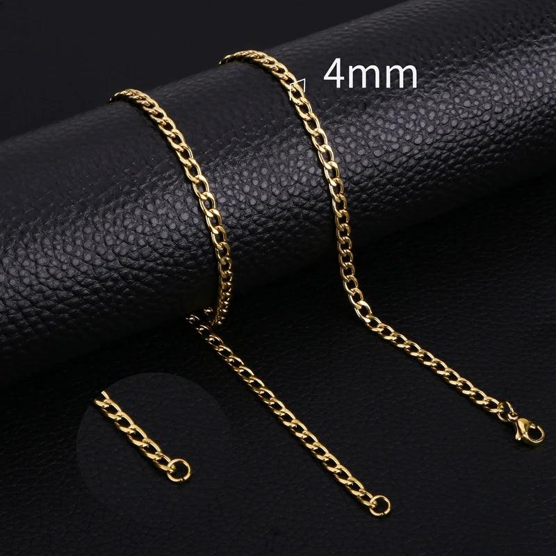 HIYEE NK Cuban Chain for Women Men Necklace Jewelry Gift Classic Style 50 Length For High Polished Non Fade Wholesale Fashion