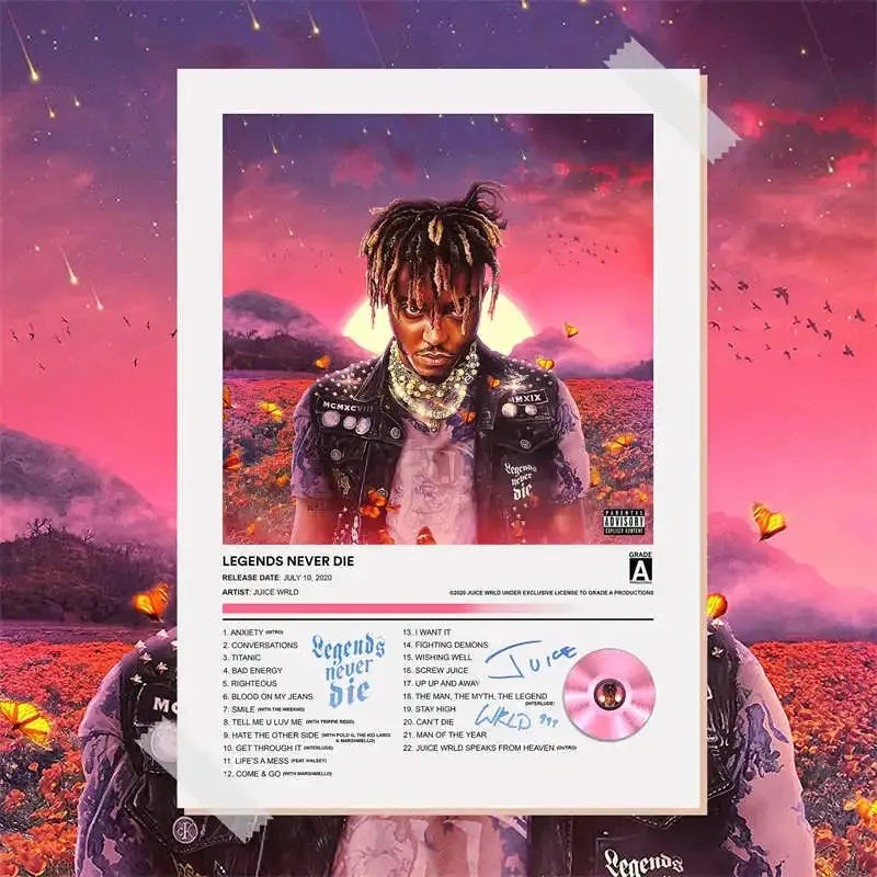 Pop Rapper Singer Juice WRLD & Future WRLD On Drugs Poster Aesthetic Set Musci Album Cover Canvas Print Wall Art Home Room Decor