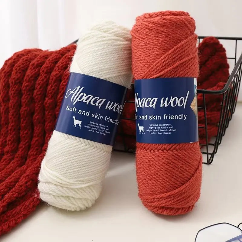 500g Coarse Alpaca Wool Yarn for Hand Woven Sweaters Jackets Scarves and Hats