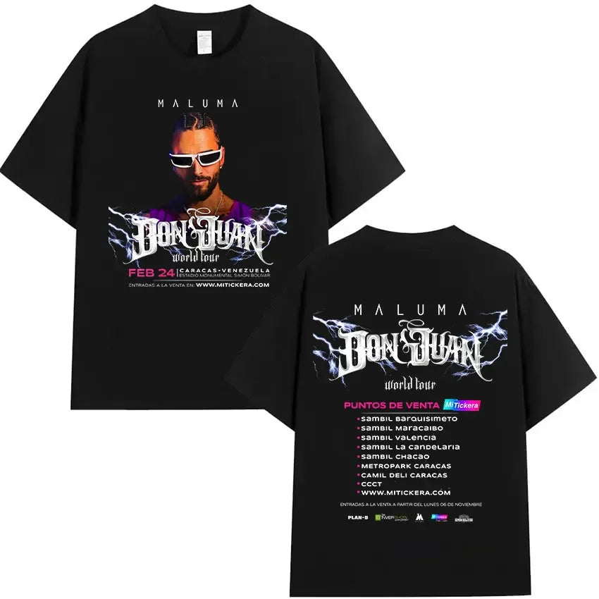 Rapper Maluma Graphic T Shirt for Men and Women Hip Hop Retro Style Short Sleeve Fashion Tee Streetwear