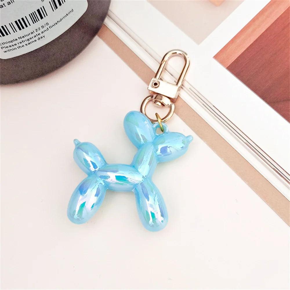 Kawaii Balloon Dog Acrylic Keychains Y2k Car Key Chains Jewelry Cute Bag Pendant Trinket Accessories Decoration Couple Gift