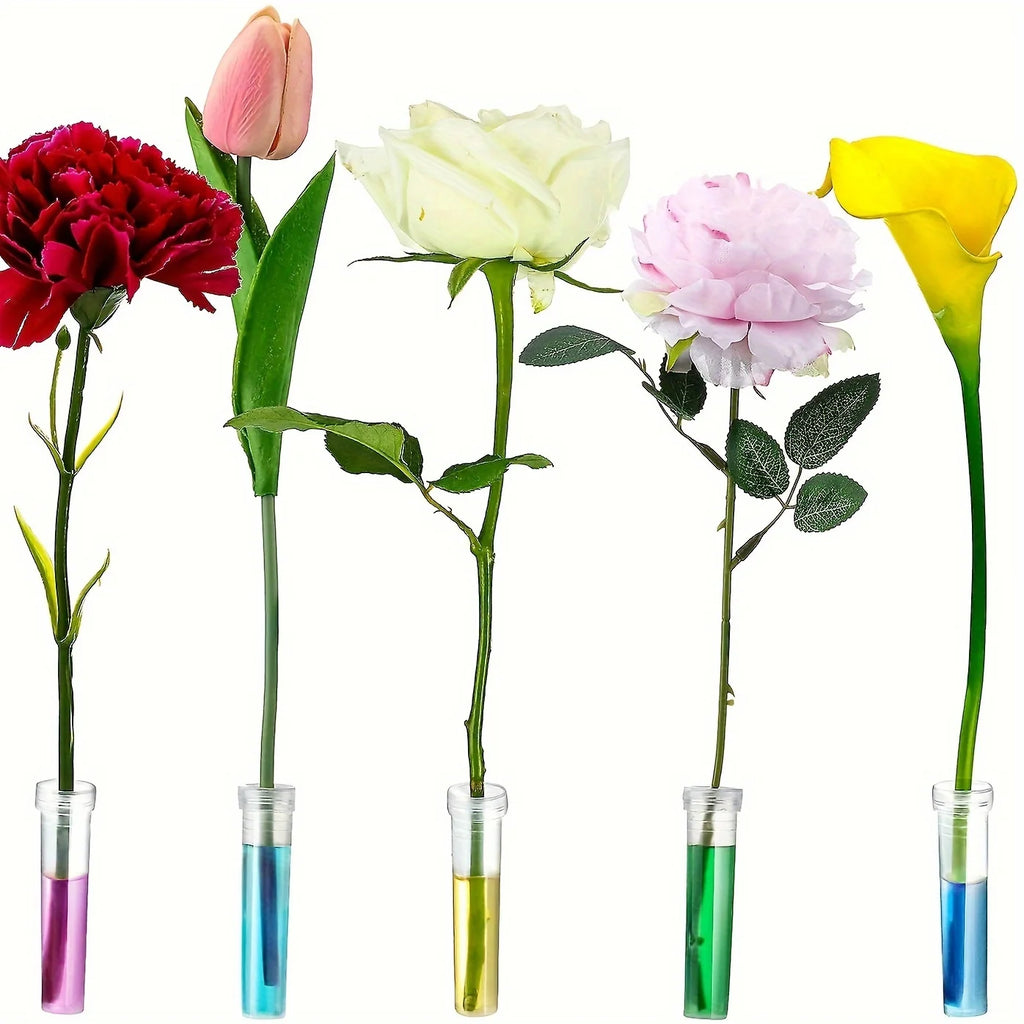 20pcs Flower Water Tubes 2.8 Inch Plastic Water Tubes with caps For Keep Fresh Hydroponic Container Storage Floral Water Tube