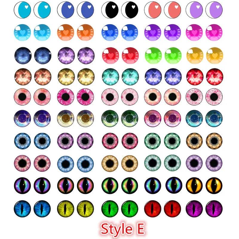 100pcs 50 pairs Dragon Eyes Cat Eye Toys Hot Sale 6mm 8mm 10mm 12mm Handmade Photo Glass Cabochons DIY Making Accessories