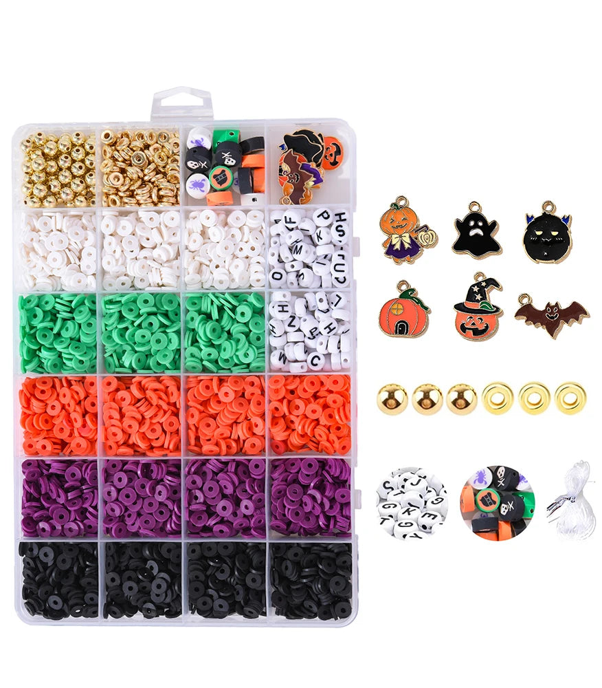 5800pcs Soft Pottery Beads Chips Set Jewelry DIY Accessories For Creative Crafting Christmas Halloween Thanksgiving Gifts