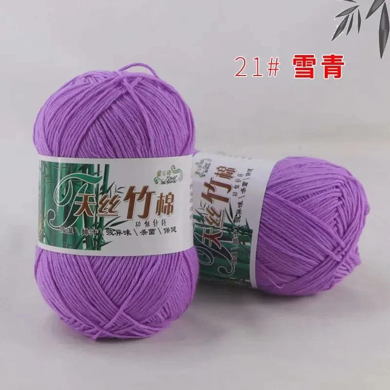 Bamboo Charcoal Cotton Yarn For Weaving 50g Ball DIY