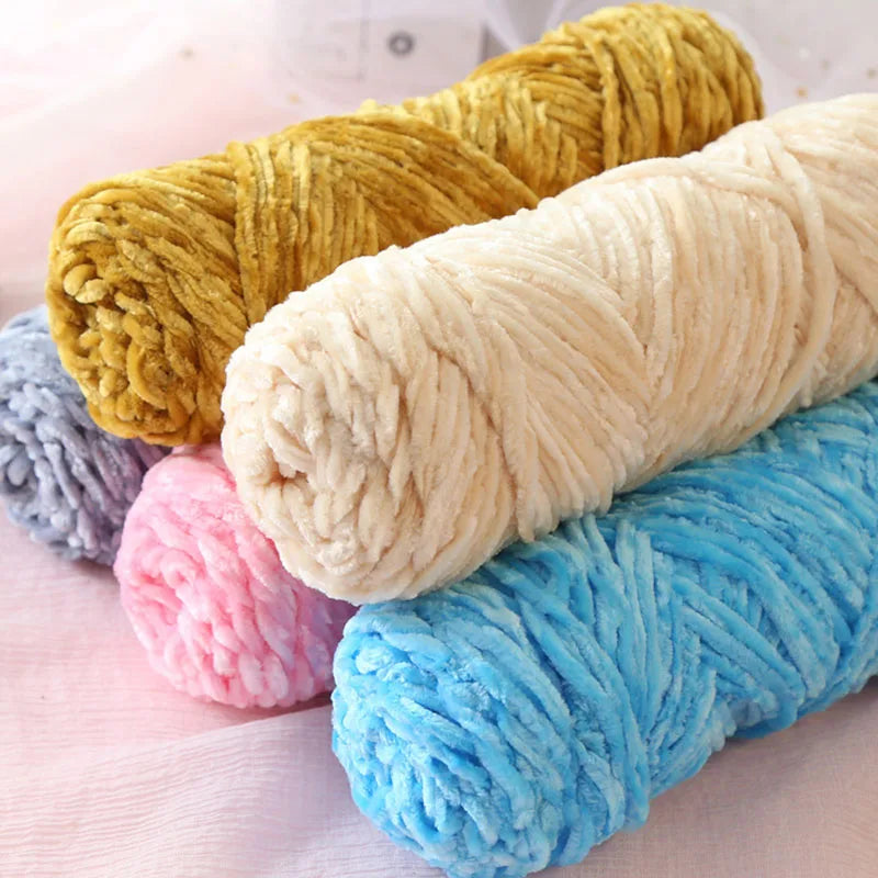 100g Soft Chenille Yarn Baby Plush Thick Velvet Yarn For Hand Knitting Sweater Hat Blanket Crochet Wool Thread Material