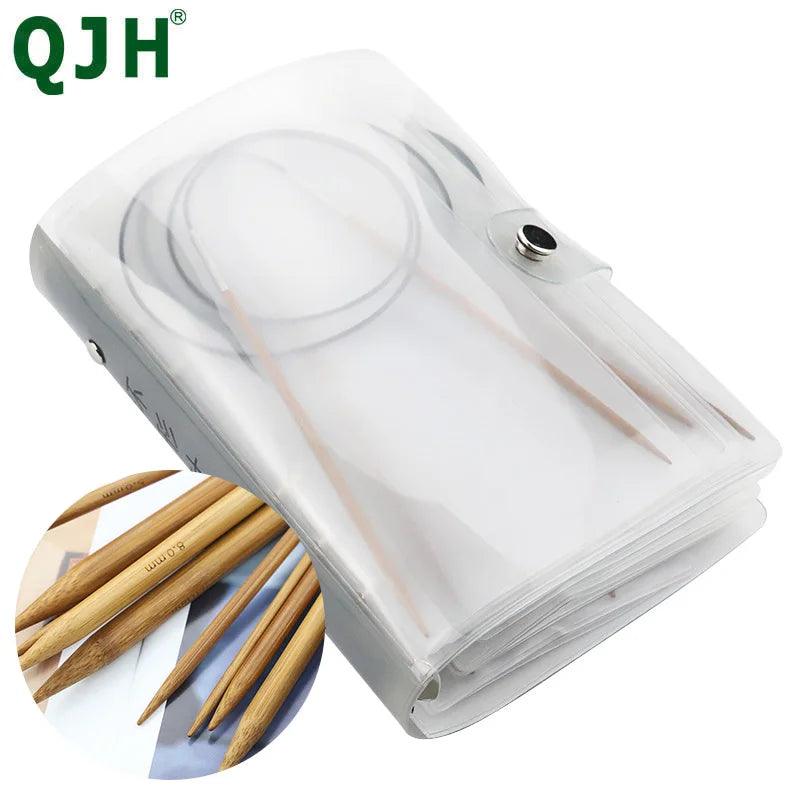 QJH 13 Pairs Bamboo Circular Knitting Needles Set for Beginner(2.75-10mm), Hand Made, Storage bag packing, Special Holiday Gifts