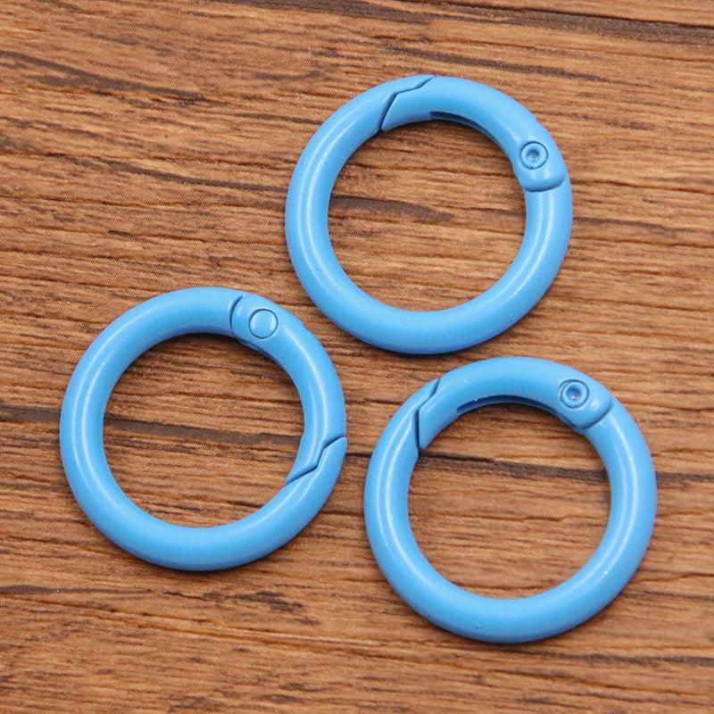 10Pcs 15 Colors Metal O Ring Spring Clasp Openable Round Carabiner Keychain Clips Hook Dog Chain DIY Jewelry Buckle Connector