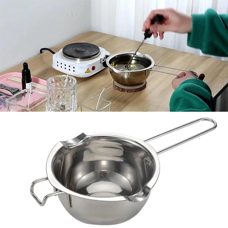 DIY Scented Wax Melting Pot Stainless Steel Wick Candle Holder Candle Making Supplies Crafts Handmade Candles Making Kit - Winord