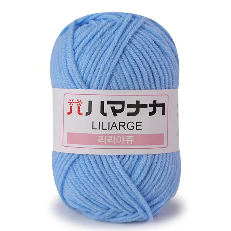 Soft Milk Cotton Knitting Yarn 25g Anti-Pilling High Quality 4ply Crochet Yarn for Scarf Sweater Hat and Doll Craft