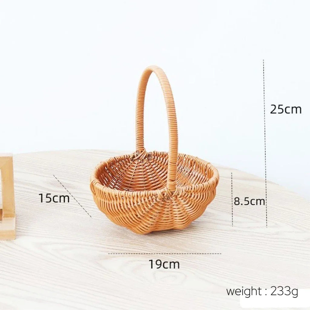 Imitation Rattan Flower Basket Flower Shop Best-selling Hand Basket Living Room Flower Arrangement Storage Basket Picnic Basket