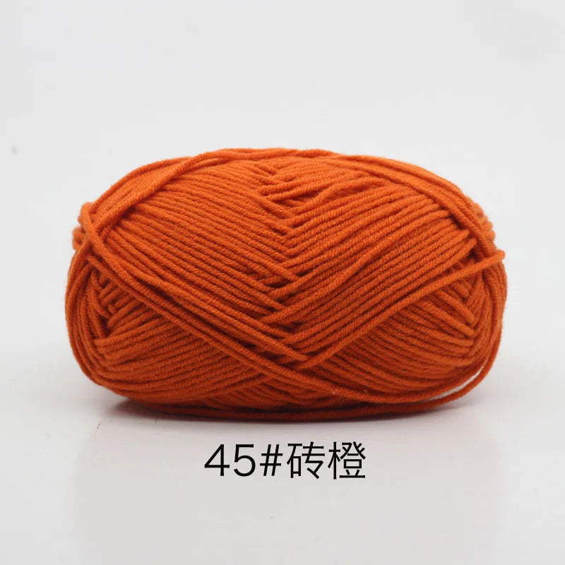 4ply Milk Cotton Knitting Yarn Set for Crochet Crafts and DIY Projects
