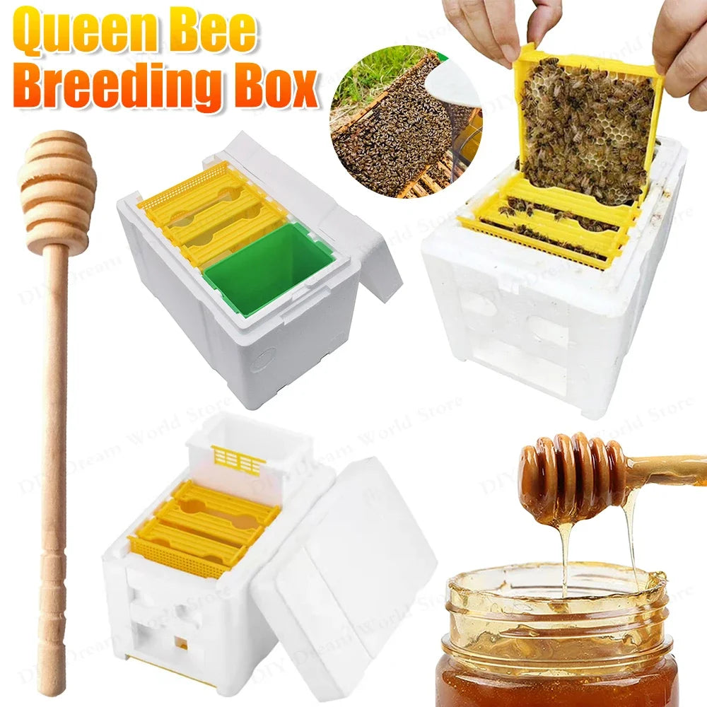Bee Hive Foam Beekeeping Box Queen Bee Breeding Box Beekeeper Garden Pollination Box Bee Breeding Case Beekeeping Equipment