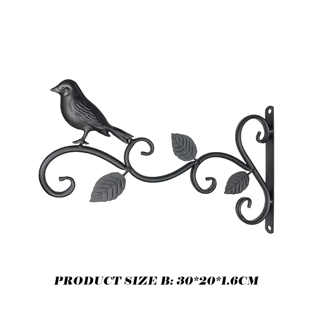 Plant Brackets Hanging Flower Pot Basket Flower Basket Holder Rustic Style Metal Bracket Hanger Wide Base Weatherproof for Plant