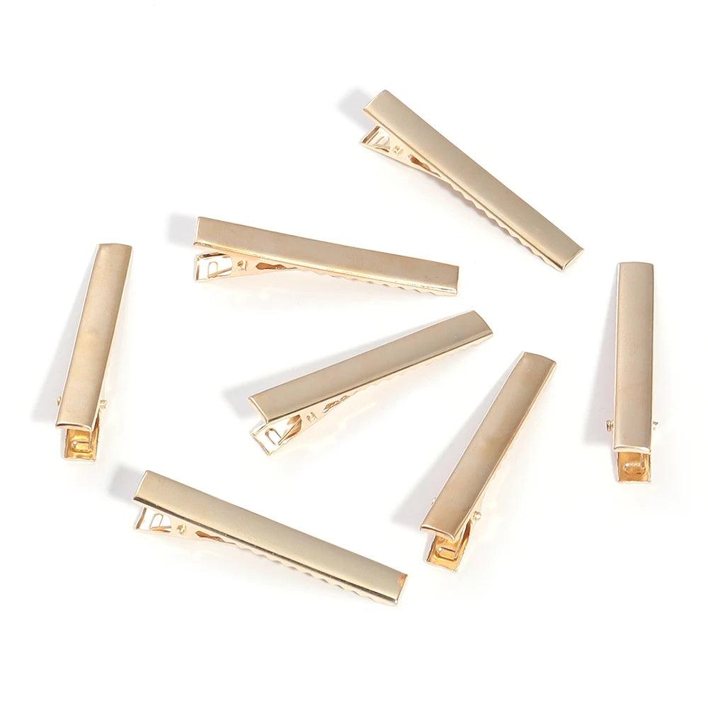 20-50pcs Metal Silver Hair Clip Multi-size Square Hairpin Toothed Barrette for DIY Headwear Makeup Hair Tool Making Supplies