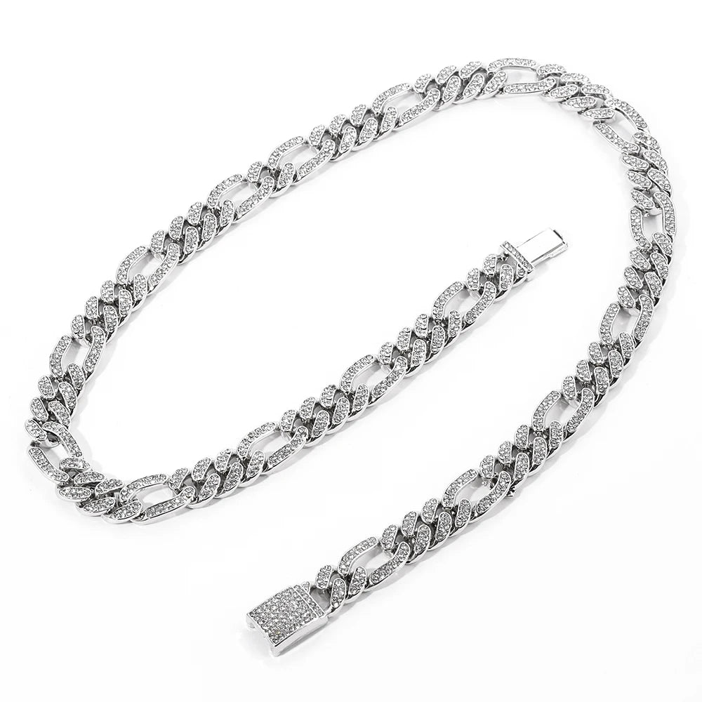 Men Women Hip hop Iced Out Bling Chain Necklace High quality width Miami Cuban Chain HipHop Necklaces Fashion Jewelry