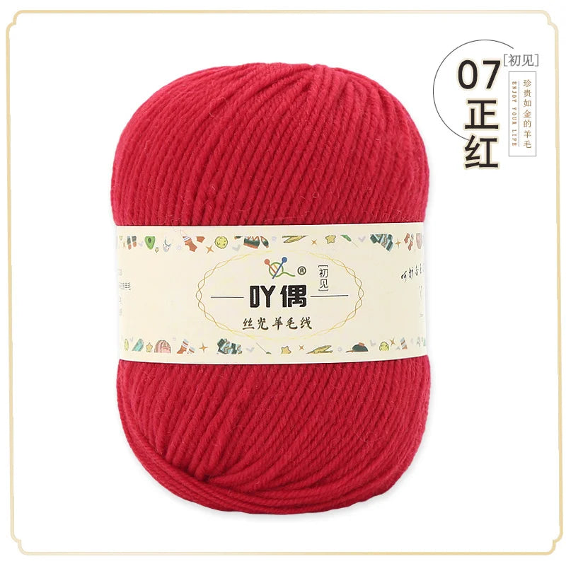 100 Percent Wool Yarn 50g Worsted Weight Soft Warm Crochet