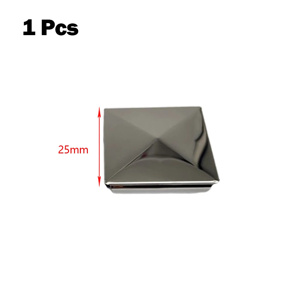 1/10Pcs Column Cap Hat Square Post Cap Stainless Steel To Steel Galvanized Cover Pyramid Shape Cap Home Garden Decoration