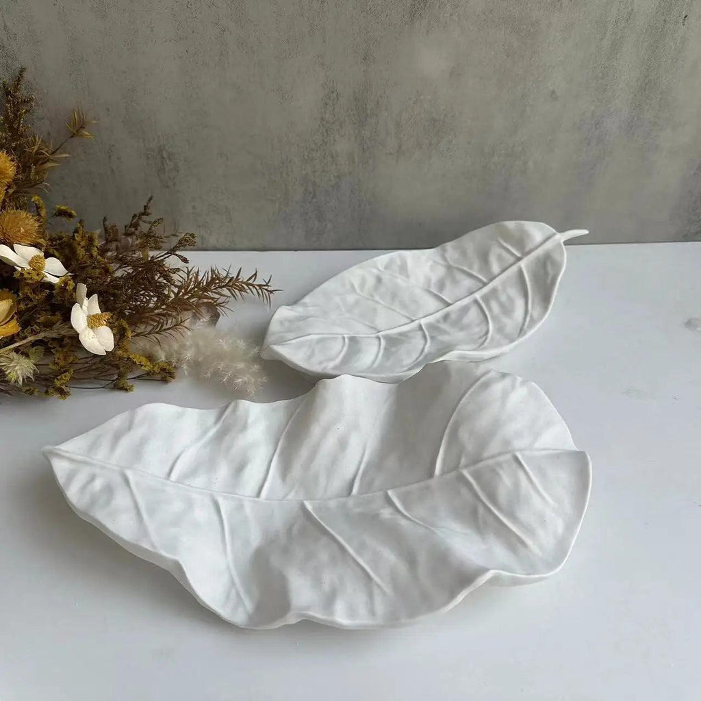 Gypsum Leaf Tray Silicone Mold DIY Extra Large Leaf Plate Concrete Resin Mold