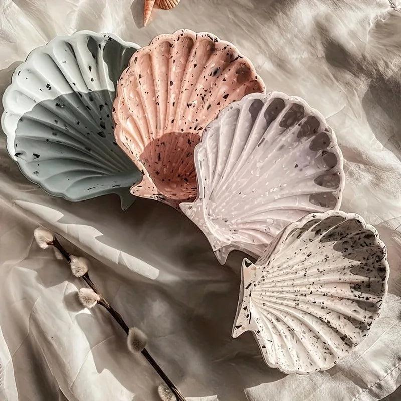 1pc Ocean Style Shell Jewelry Tray Resin Mold, Necklace And Earring Storage Tray Silicone Epoxy Mold Seashell Molds