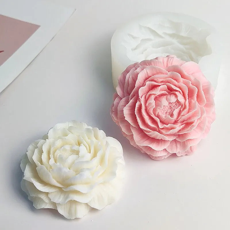 Large Peony Flower Handmade Soap Silicone Mold Aromatherapy Plaster Glue Mold Jewelry Candle Souvenir Mold - Winord