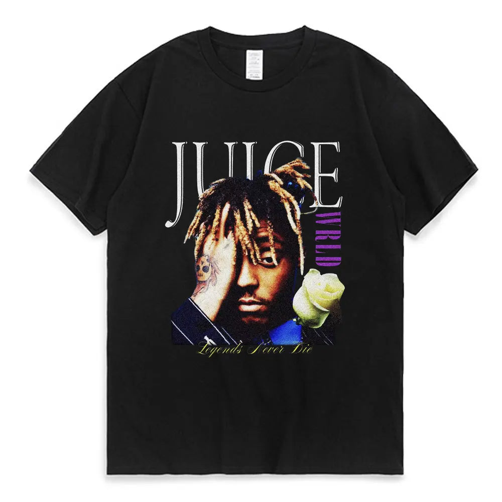 Rapper Juice Wrld 999 Short T Shirt Men's Women's Letter Printed Tshirts Y2k Casual Fashion Sportswear Summer Clothing