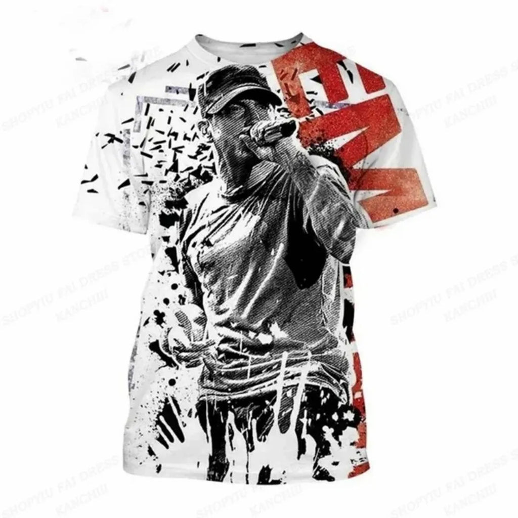 Summer Eminem Graphic Print 3D T-Shirt for Men and Unisex Fashion