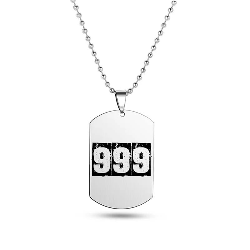 Hip Hop Rapper Wrld 999 Necklace Jewelry Stainless Steel Pendant Tag Necklaces Fans Fashion Jewelry Gifts