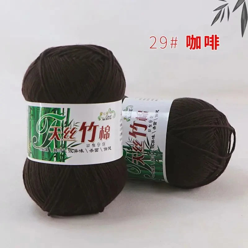 Bamboo Charcoal Cotton Yarn For Weaving 50g Ball DIY