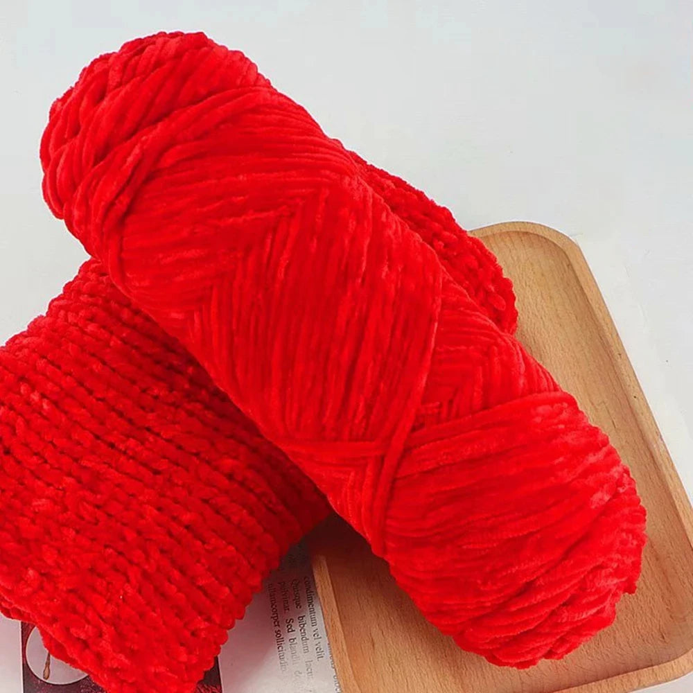 Chenille Soft Velvet Yarn 95g Blended Knitting Wool for Handmade Scarf Coat Baby Blanket and Hat