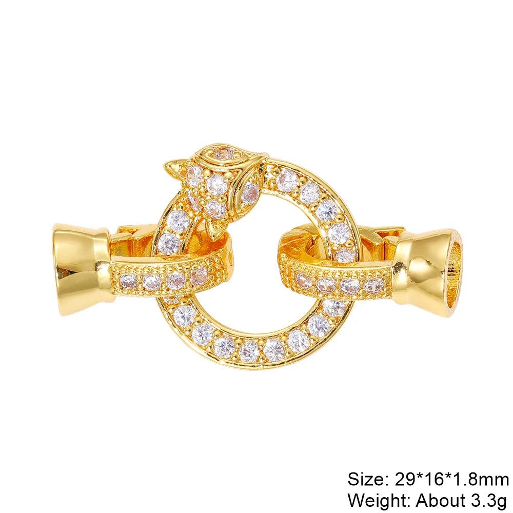 Juya 18K Gold Silver Plated Fasteners Accessories Creative Closure Lock Clasps For DIY Needlework Beads Pearls Jewelry Making