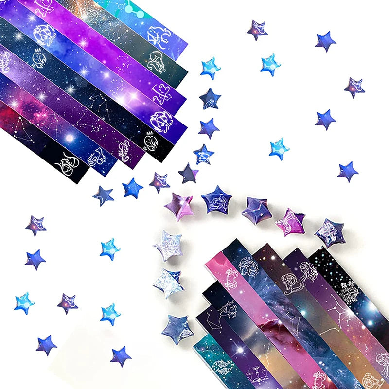 136/520Sheets Origami Paper Lucky  Stars Sky Origami Stars Strips Decoration Folding Paper DIY Kids Folding Origami Craft Paper