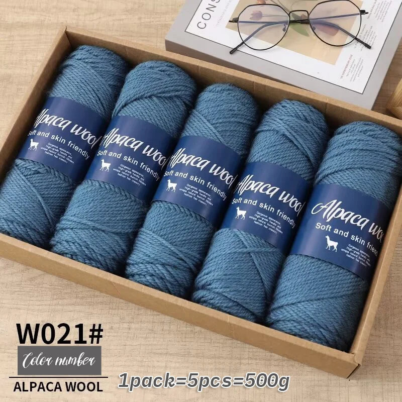 500g Coarse Alpaca Wool Yarn for Hand Woven Sweaters Jackets Scarves and Hats