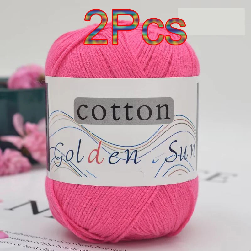 100% Cotton Yarn for Hand Knitting Soft Crochet Yarn Pack of 2 for Sweaters Blankets Hats Amigurumi Dolls and Bags