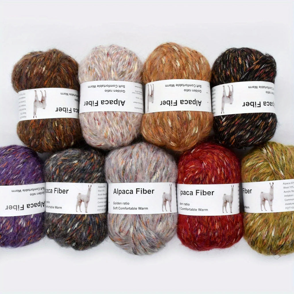 Vibrant Colorful Alpaca Wool Yarn 6 Pack For Hand Knitting