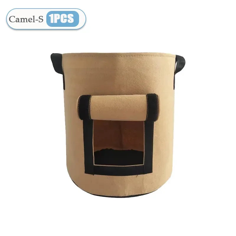 1-8PCS 5/10Gallon Felt Potato Planting Bag Large Diameter Vegetable Plant Seedling Bag Non-Woven Garden Potato Growing Bucket