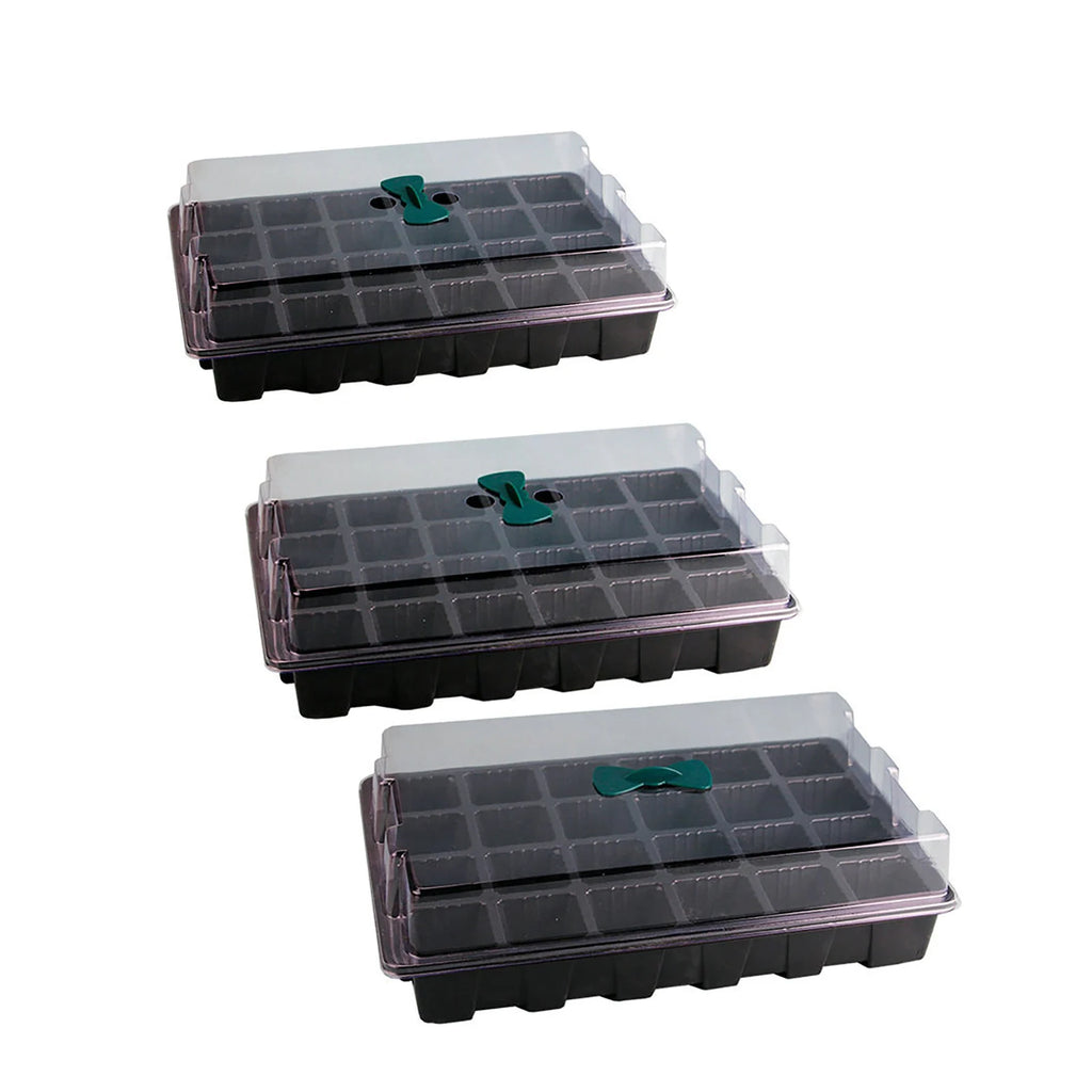 24 Cells Seedling Tray Germination Box With 2 Breathable Holes Garden Greenhouse Flower Plant Vegetable Seed Planting Box 1/5pcs