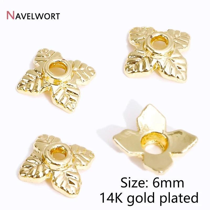 14K/18K Gold Plated Brass Bead Caps,Caps For Beads,Flower Bead Caps For Jewelry Making,Caps For Bracelet,Accessories For Jewelry